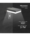5,5W Solara Wandleuchte mit Sensor - Solar, PIR Sensor, IP54, 3000K, schwarz, rechteckig