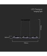38W LED Pendelleuchte, 100cm - Schwarz, 4560lm, 4000K, inkl. Leuchtmittel