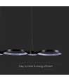 38W LED Pendelleuchte, 100cm - Schwarz, 4560lm, 4000K, inkl. Leuchtmittel