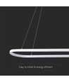 24W Hängeleuchte - LED (80x20x100cm), 4000K, weißes Gehäuse