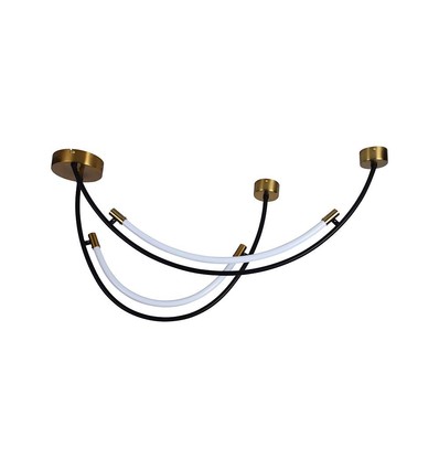 20W LED Pendelleuchte / Deckenleuchte, L100x60cm - 2500lm, schwarz und gold, IP20, inkl. Leuchtmittel