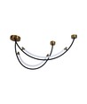 20W LED Pendelleuchte / Deckenleuchte, L100x60cm - 2500lm, schwarz und gold, IP20, inkl. Leuchtmittel