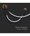20W LED Pendelleuchte / Deckenleuchte, L100x60cm - 2500lm, schwarz und gold, IP20, inkl. Leuchtmittel
