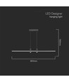 19W LED Pendelleuchte, schwarz - 2160lm, 80-115cm, erhältlich in 3000K und 4000K