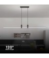 19W LED Pendelleuchte, schwarz - 2160lm, 80-115cm, erhältlich in 3000K und 4000K