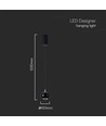 9W LED Pendelleuchte - 1000lm, schwarz, 10x10x100cm, IP20 Innenbereich