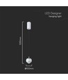 9W LED Pendelleuchte, weiß - 1000lm, 111lm/W, 10x10x100cm, inkl. Leuchtmittel