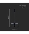 9W LED Pendelleuchte, schwarz - 1000lm, 120 Grad, IP20 Innenbereich, inkl. Leuchtmittel