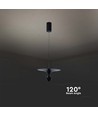 9W LED Pendelleuchte, schwarz - 1000lm, 120 Grad, IP20 Innenbereich, inkl. Leuchtmittel