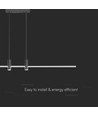 19W LED Pendelleuchte - 80cm, schwarz, 2160lm, inkl. Leuchtmittel
