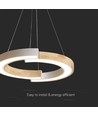 32W Hängeleuchte - LED, 43x100, 4000K, Weiß, Holz