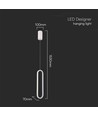 13W LED Pendelleuchte, 40cm - Weiß, 4000K, 1500lm, IP20 Innenbereich