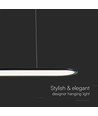 24W LED Pendelleuchte, 80x100cm - Schwarz, 3000lm, 120 Grad, inkl. Leuchtmittel