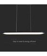24W LED Pendelleuchte, 80x100cm - 3000lm, schwarzer Körper, 120 Grad, inkl. Leuchtmittel