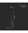 13W ovale LED Pendelleuchte, 40cm - Schwarz, modernes Design, IP20 Innenbereich