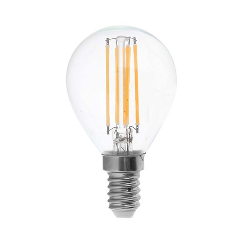 E14 6W LED Tropfenlampe - P45, Filament, Klarglas, 600lm