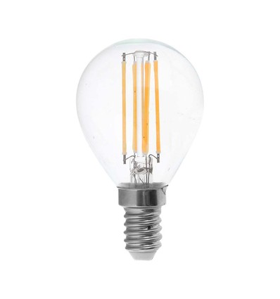 E14 6W LED Tropfenlampe - P45, Filament, Klarglas, 600lm