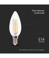 E14 6W LED Kerzenlampe - Filament, Klarglas, 800lm, 133lm/W