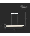 24W LED Pendelleuchte / Hängelampe - 80x104cm, 3000lm, weiß, 4000K, inkl. Leuchtmittel