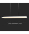 24W LED Pendelleuchte / Hängelampe - 80x104cm, 3000lm, weiß, 4000K, inkl. Leuchtmittel