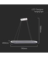 24W LED Pendelleuchte - 80x20x100cm, 2760lm, weiß, 3000K