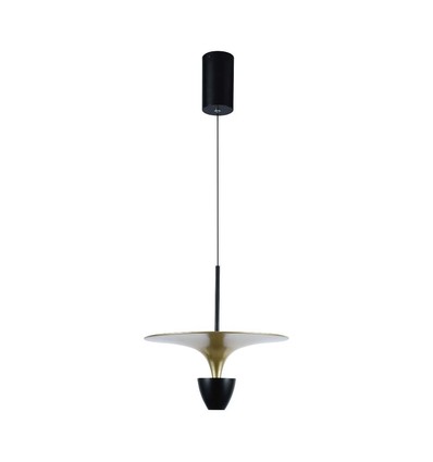 9W LED Pendelleuchte / Hängelampe - 4000K, 1000lm, schwarz/gold, 30x320cm, inkl. Leuchtmittel
