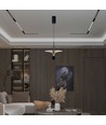 9W LED Pendelleuchte / Hängelampe - 4000K, 1000lm, schwarz/gold, 30x320cm, inkl. Leuchtmittel