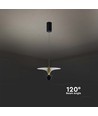 9W LED Pendelleuchte / Hängelampe - 4000K, 1000lm, schwarz/gold, 30x320cm, inkl. Leuchtmittel