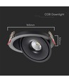 20W LED COB Downlight - 3in1 Schwarzes Gehäuse