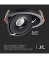 20W LED COB Downlight - 3in1 Schwarzes Gehäuse
