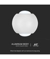 2W Wandleuchte mit Up/Down Light - IP54, weiß, 3000K, Aluminium, inkl. Leuchtmittel