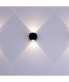 2W LED COB Wandleuchte, Up/Down Light - IP54, schwarz Aluminium, 3000K, 4,2 x 4 cm