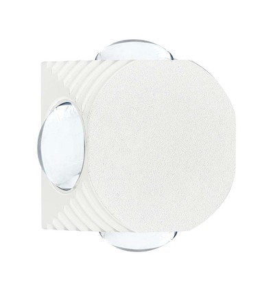 4W runde LED Wandleuchte mit 4 Lichtstrahlen - IP54, weiß, COB LED, 4000K, inkl. Leuchtmittel