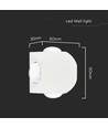 4W runde LED Wandleuchte mit 4 Lichtstrahlen - IP54, weiß, COB LED, 4000K, inkl. Leuchtmittel