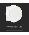 4W runde LED Wandleuchte mit 4 Lichtstrahlen - IP54, weiß, COB LED, 4000K, inkl. Leuchtmittel