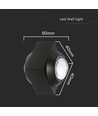 2W quadratische Wandleuchte mit Up/Down-Licht - IP54 Außenbereich, schwarz, 3000K, inkl. Leuchtmittel