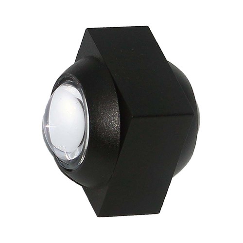 2W LED Wandleuchte mit Up/Down Licht - IP54, schwarz, COB LED, 3000K, 4x4x4cm