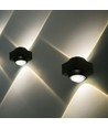 2W LED Wandleuchte mit Up/Down Licht - IP54, schwarz, COB LED, 4000K, 4x4x4cm