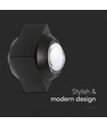 2W LED Wandleuchte mit Up/Down Licht - IP54, schwarz, COB LED, 4000K, 4x4x4cm