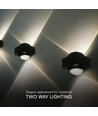 2W LED Wandleuchte mit Up/Down Licht - IP54, schwarz, COB LED, 4000K, 4x4x4cm
