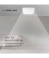 18W LED Deckenleuchte, quadratisch - 1830lm, IP44, weißer Rand, 23x23cm