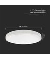 24W LED-Sensorleuchte mit Fernbedienung - Ø35cm, 2500lm, IP44, Mikrowellensensor, Weiß