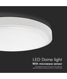 24W LED-Sensorleuchte mit Fernbedienung - Ø35cm, 2500lm, IP44, Mikrowellensensor, Weiß