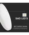 24W LED-Sensorleuchte mit Fernbedienung - Ø35cm, 2500lm, IP44, Mikrowellensensor, Weiß
