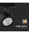 30W LED COB Schienenspot - 3in1 Schwarzes Gehäuse
