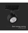 30W LED COB Schienenspot - 3in1 Schwarzes Gehäuse