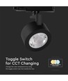 30W LED COB Schienenspot - 3in1 Schwarzes Gehäuse
