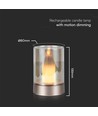 2W LED wiederaufladbare Tischleuchte mit Sensor - Champagnergold, bernsteinfarbenes Glas, 3000K, 360 Grad, Bewegungsmelder