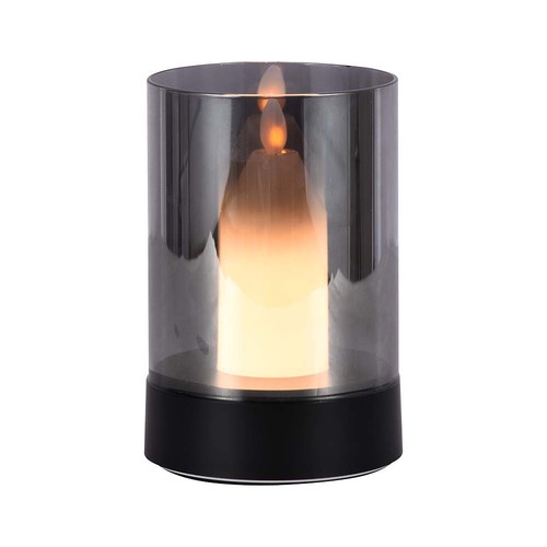 2W LED Akku-Tischleuchte, Bewegungsdimmer - Schwarz/Rauchfarben, 3000K, 360 Grad, elegantes Design