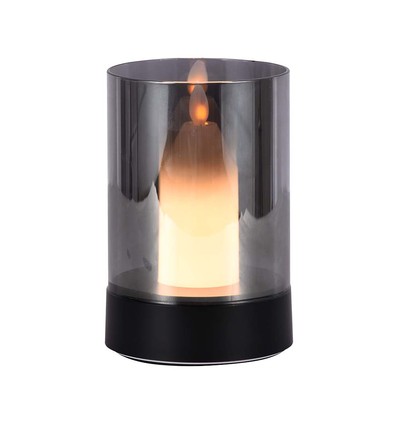 2W LED Akku-Tischleuchte, Bewegungsdimmer - Schwarz/Rauchfarben, 3000K, 360 Grad, elegantes Design